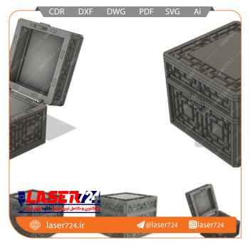 تصویر الگو لیزر جعبه انگشتر درب دار #1